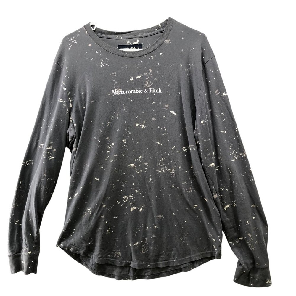 Abercrombie & Fitch Long Sleeve T Shirt Mens M Gray Crewneck Soft AF Tee Splash